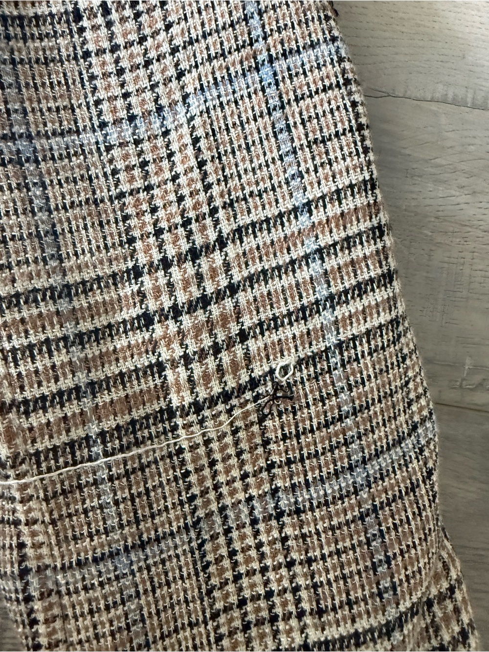 Veronica Beard Tan Plaid Single-Button Blazer - Picture 3 of 5